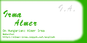 irma almer business card